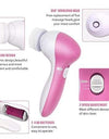 5 in 1 Portable Electric Facial Cleaner Battery Powered Multifunction Massager,