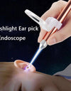 LED FlashLight Earpick Baby Ear Cleaner Endoscope Penlight Spoon Cleaning Ear Curette Light Spoon with Magnifier Ear Wax Removal