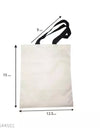 Supriya Pack Of 2_ Saturday Morning Mashup Printed Canvas Reusable Shopping &amp; Grocery Carry bag (White)